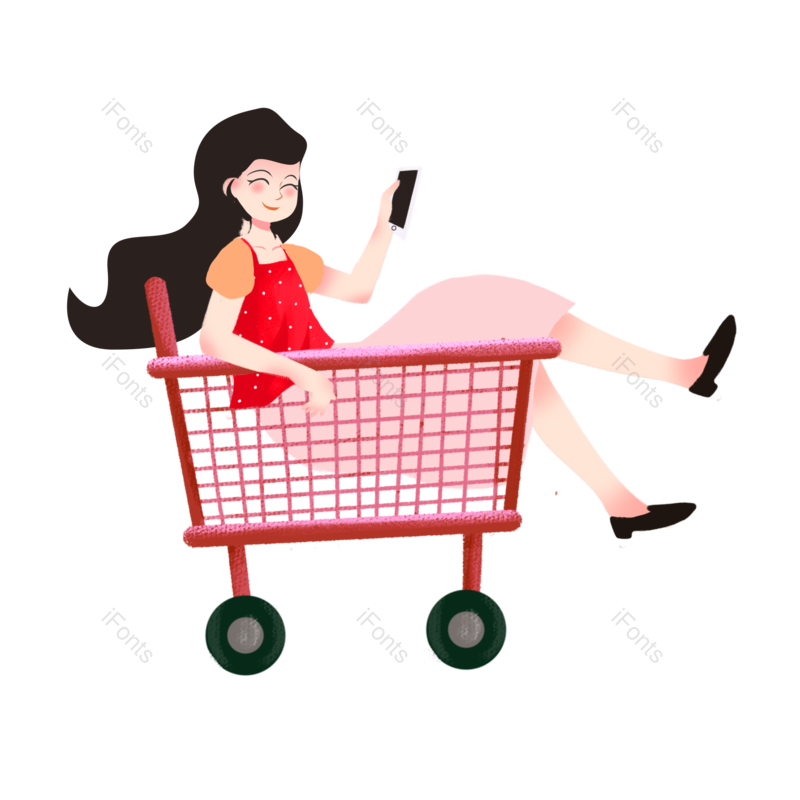 618图片,网上购物元素,女性元素PNG,双12免抠素材